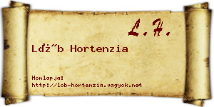 Löb Hortenzia névjegykártya